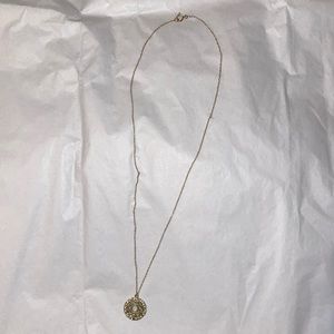 Gold filled dainty evil eye necklace